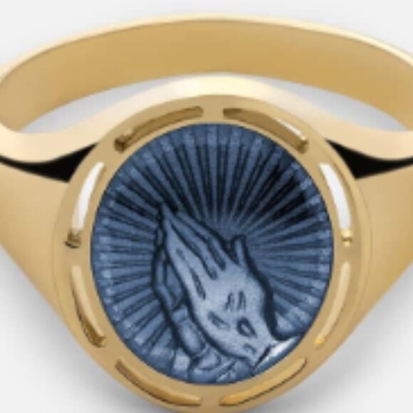 Miansai Divini Ring Gold Vermeil/Light Blue - Picture 6 of 7